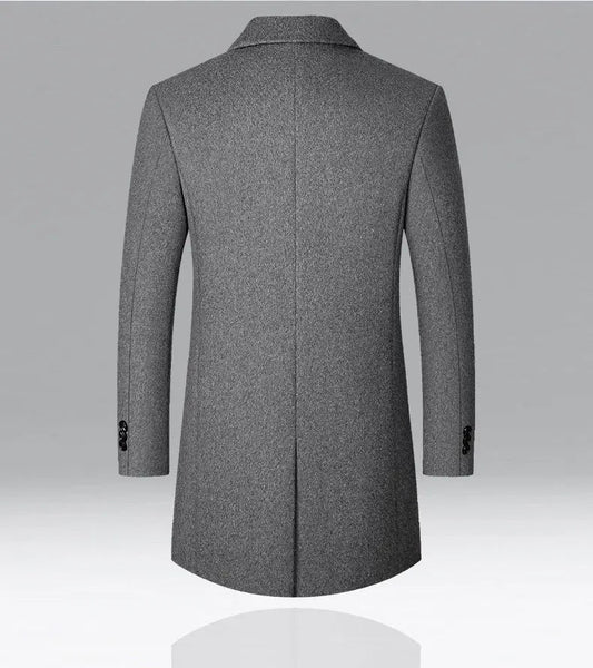 Classic Wool Coat with Quilted Lining for Men
