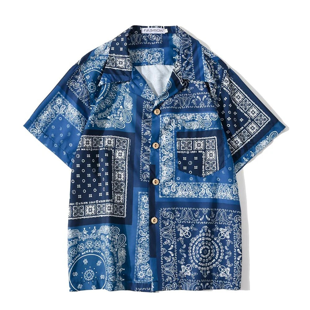 Bandana Print Hawaiian Shirt for Men