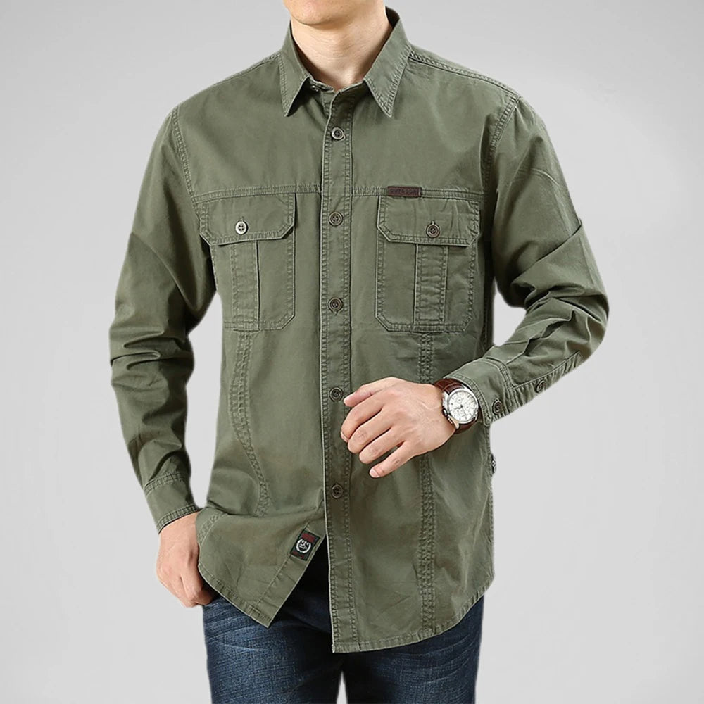 Classic Outdoor Button-Up Shirt for Men
