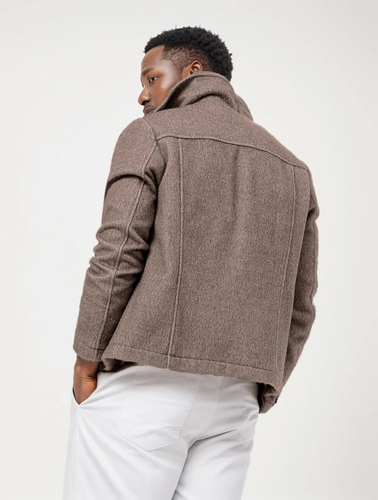 Classic Wool Jacket with Chest Pockets for Men