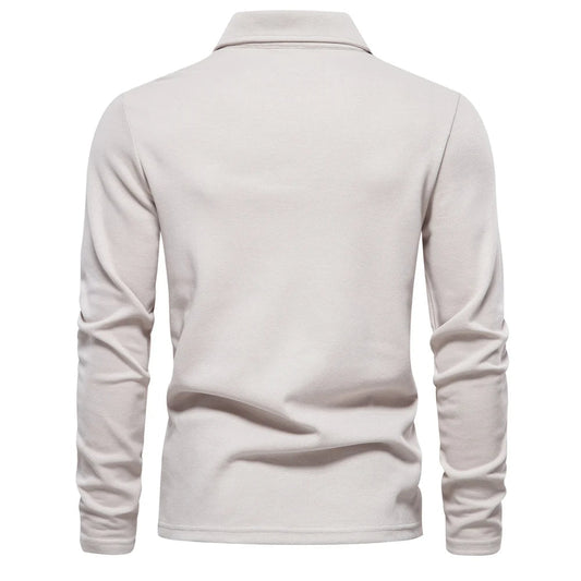 Elegant Long Sleeve Polo Shirt for Men - Harren Cole