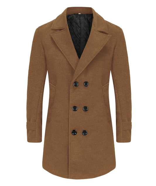 Classic Double-Breasted Wool Coat for Men