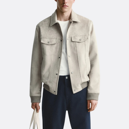 Men’s Biker Style Suede Jacket