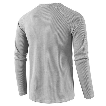 Classic Men's Henley Shirt Slim Fit Casual Top