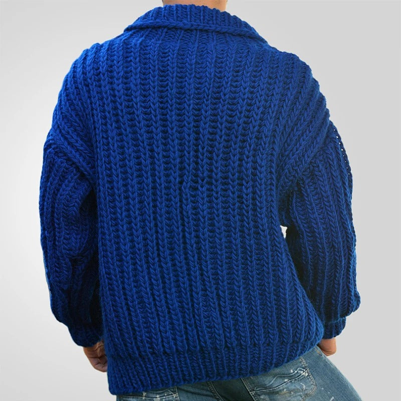 Double-Breasted Knit Cardigan Sweater