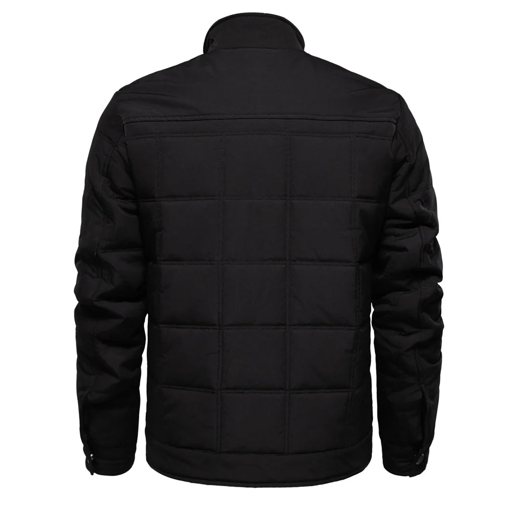 Padded Winter Jacket with Stand-Up Collar for Men