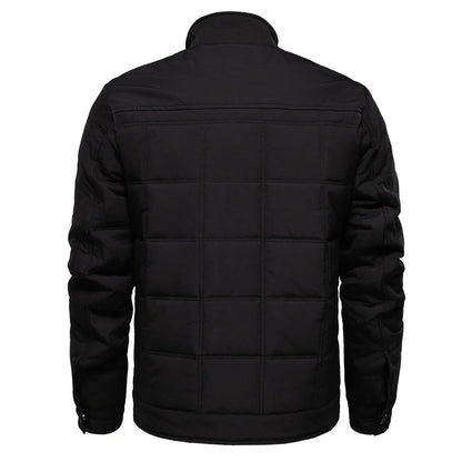 Padded Winter Jacket with Stand-Up Collar for Men