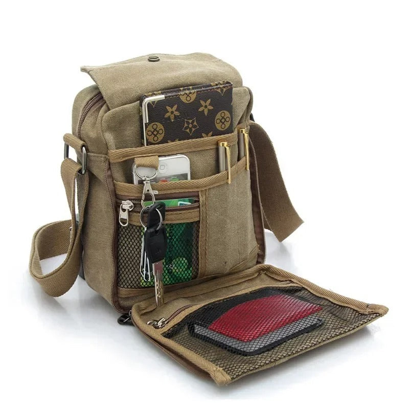 Canvas Vertical Sling Bag