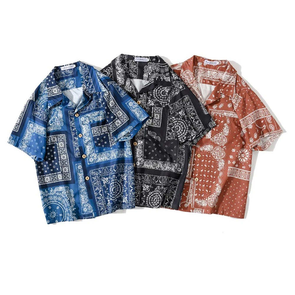 Bandana Print Hawaiian Shirt for Men