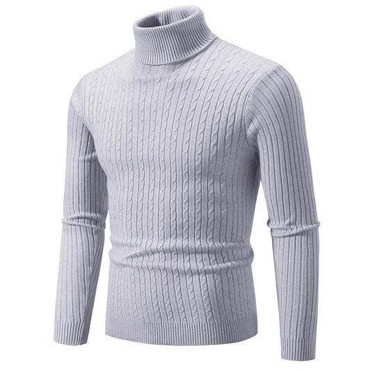 Cable Knit Turtleneck Sweater for Men