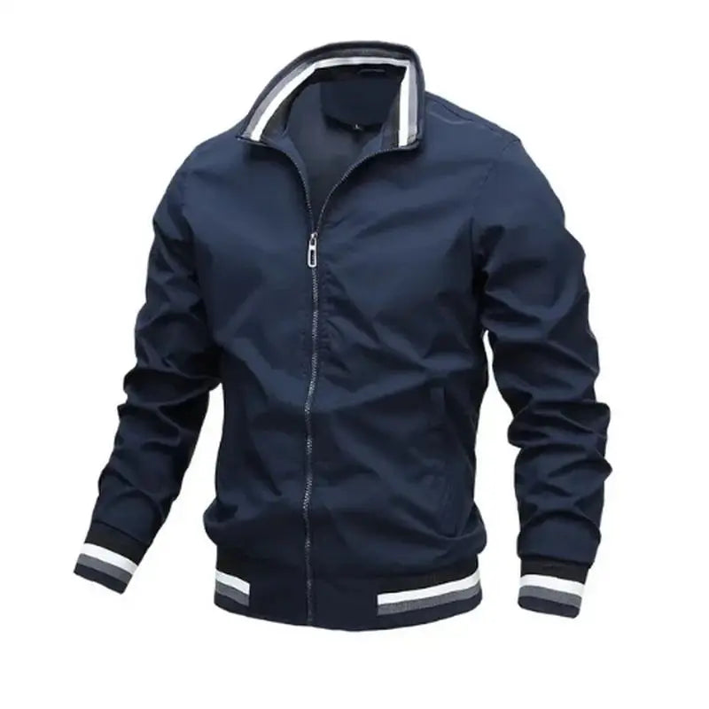 Men Lightweight Waterproof Bomber Windbreaker Jacket White
