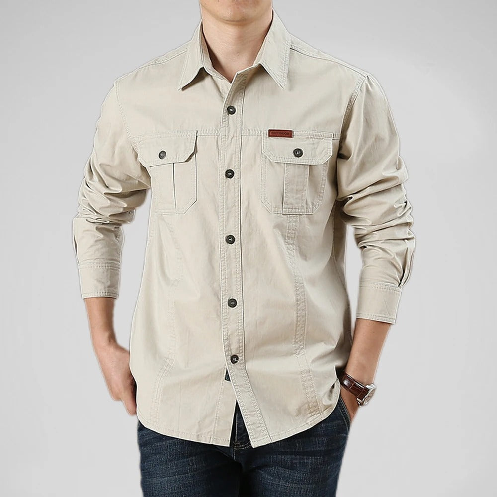 Classic Outdoor Button-Up Shirt for Men