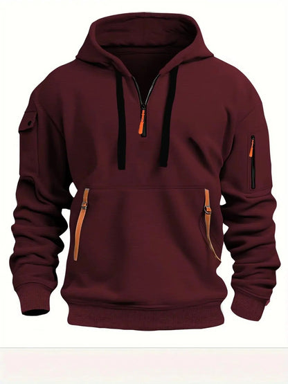 Sporty Zip Hoodie with Pockets