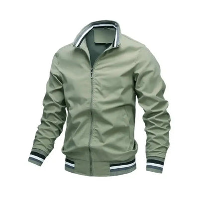 Men Lightweight Waterproof Bomber Windbreaker Jacket White