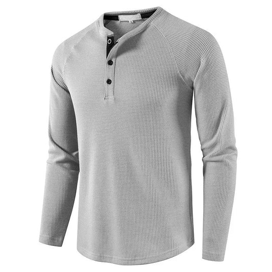Classic Men's Henley Shirt Slim Fit Casual Top