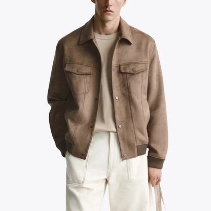 Men’s Biker Style Suede Jacket