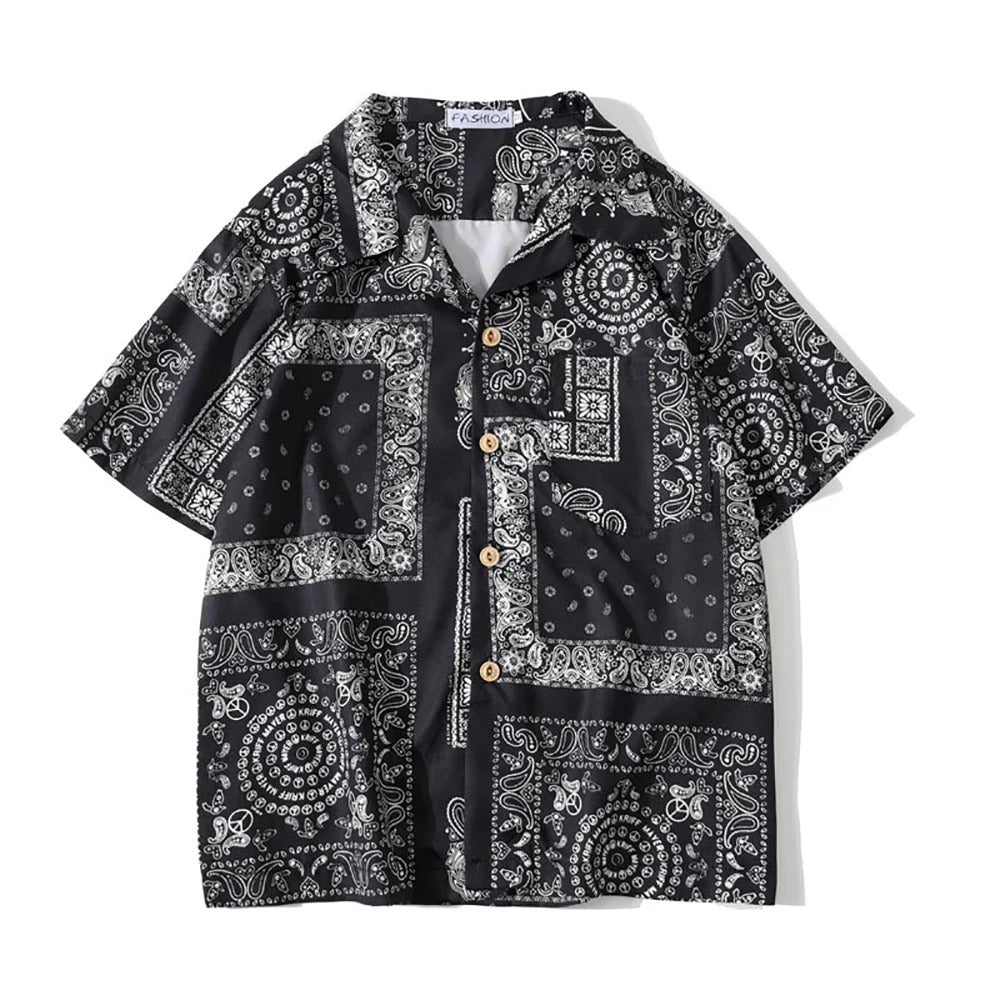 Bandana Print Hawaiian Shirt for Men