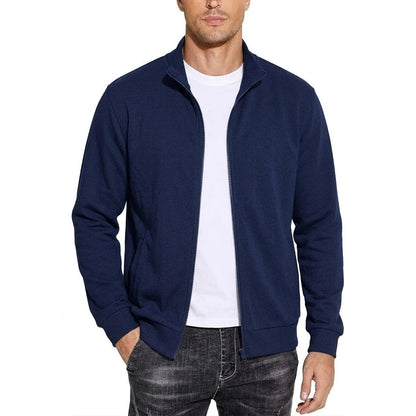 Men's Zipper Cotton Sweatshirt Jacket Breathable Classic Fit