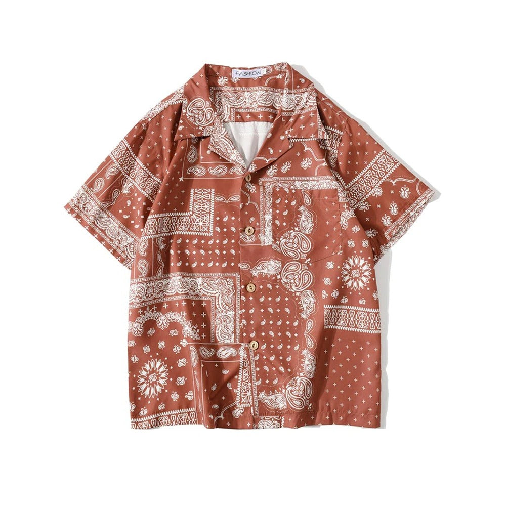 Bandana Print Hawaiian Shirt for Men