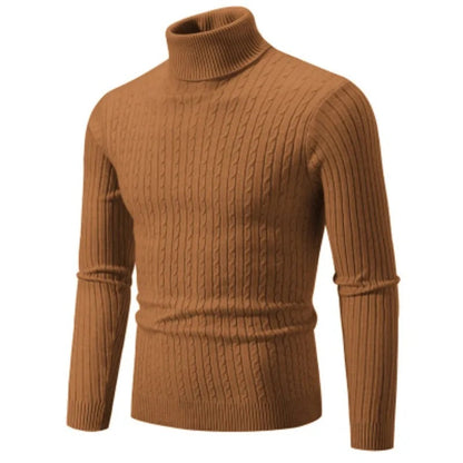 Cable Knit Turtleneck Sweater for Men