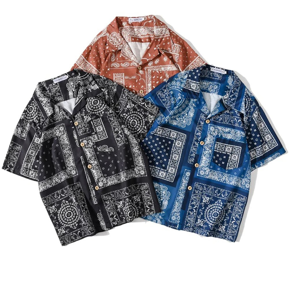 Bandana Print Hawaiian Shirt for Men