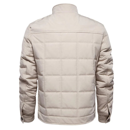 Padded Winter Jacket with Stand-Up Collar for Men