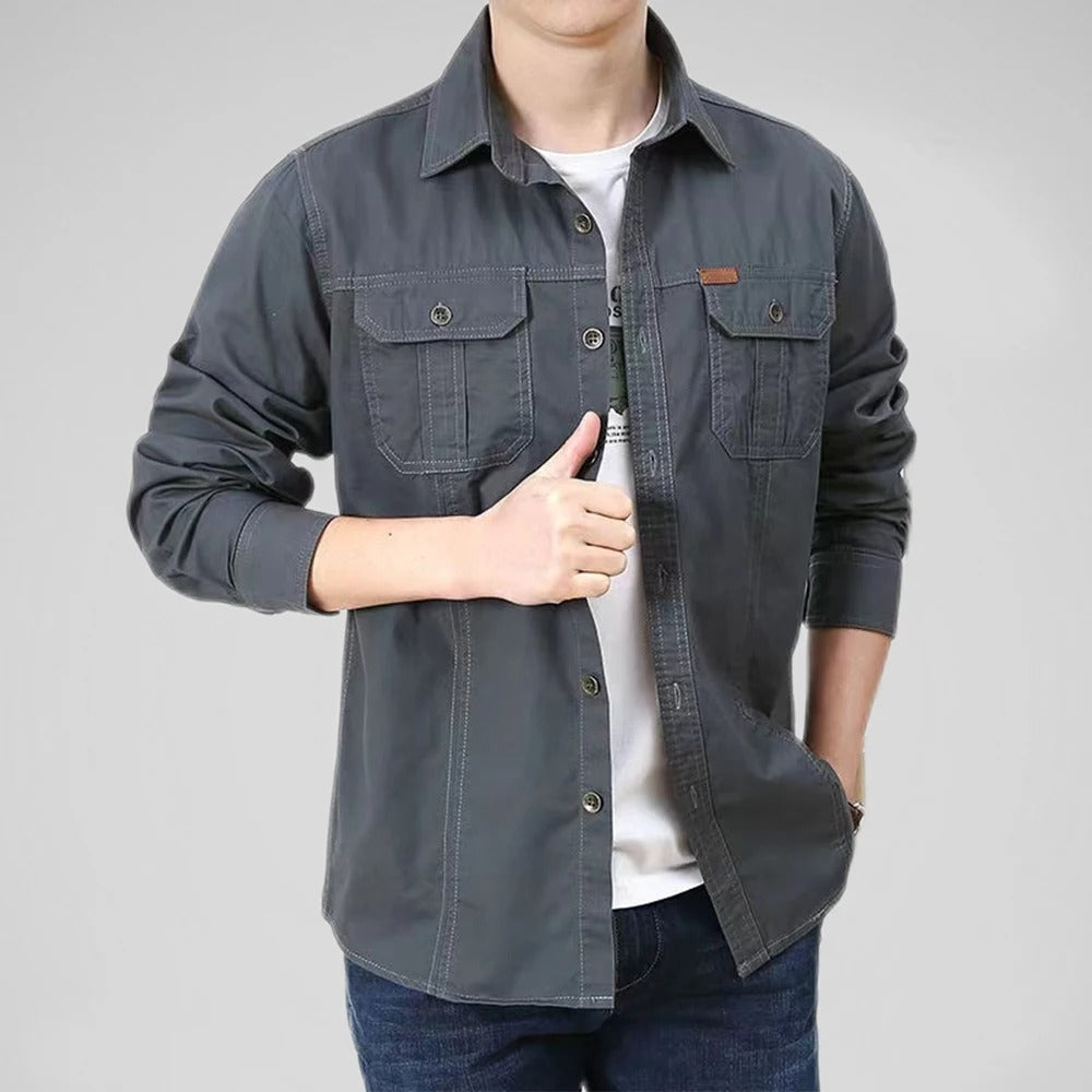 Classic Outdoor Button-Up Shirt for Men