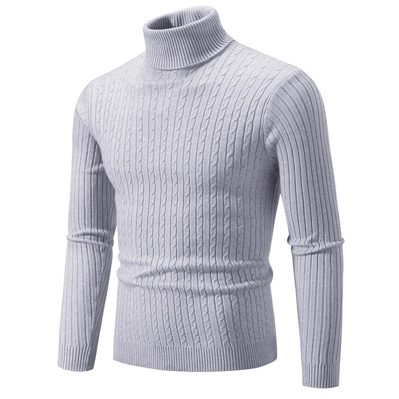 Cable Knit Turtleneck Sweater for Men - Harren Cole
