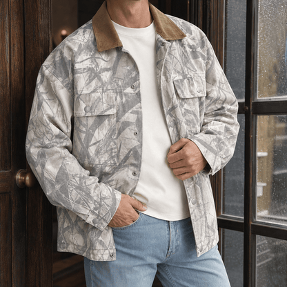 Camo Print Denim Jacket - Harren Cole