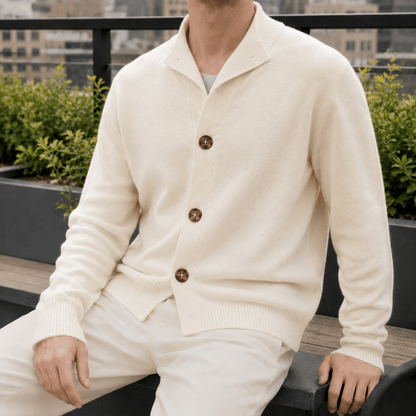 Cashmere Blend Button Front Sweater - Harren Cole