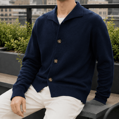 Cashmere Blend Button Front Sweater - Harren Cole