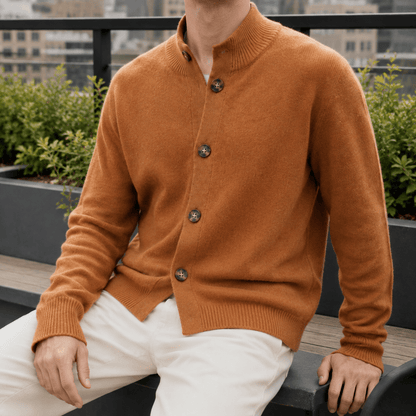 Cashmere Blend Button Front Sweater - Harren Cole