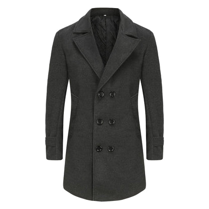 Classic Double - Breasted Wool Coat for Men - Harren Cole