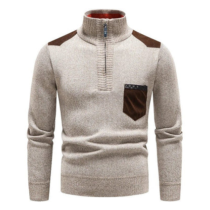Classic Knitted Sweater with Front Zipper - Harren Cole