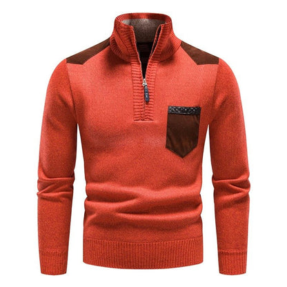 Classic Knitted Sweater with Front Zipper - Harren Cole