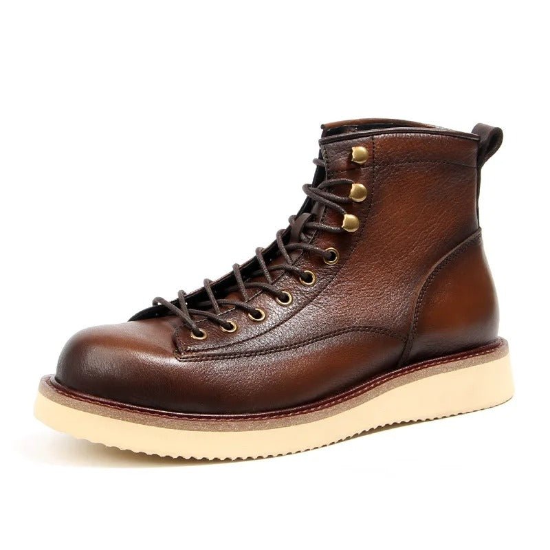 Classic Lace - Up Boots with Contrast Sole - Harren Cole