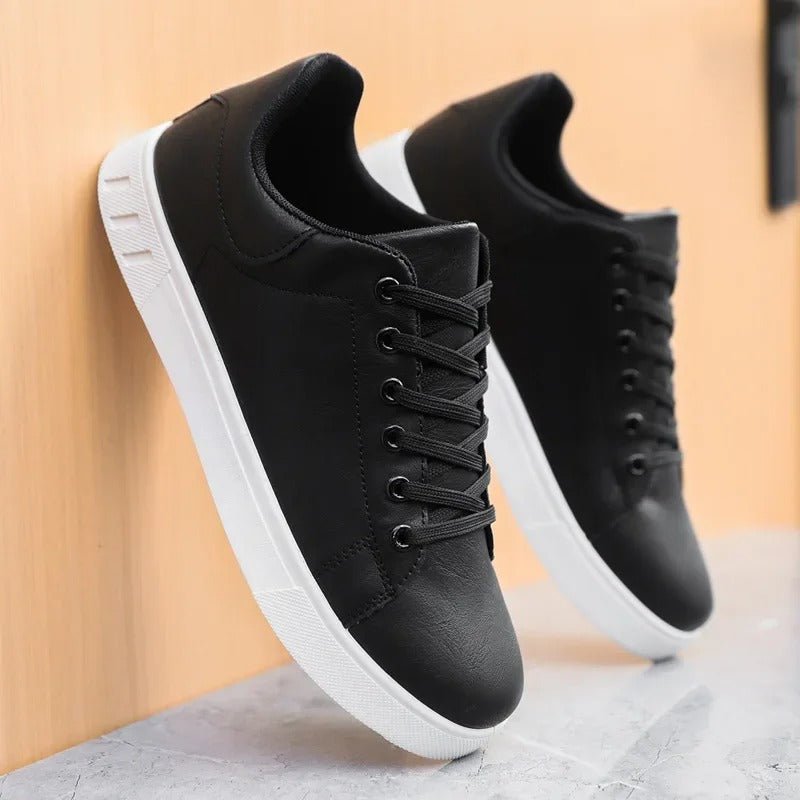 Classic Leather Look Sneakers - Harren Cole