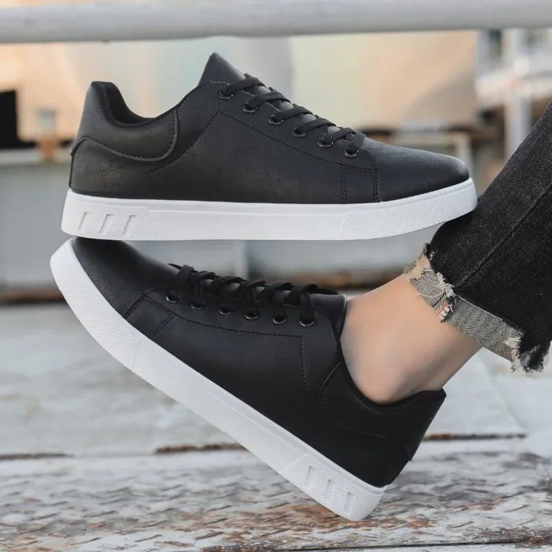 Classic Leather Look Sneakers - Harren Cole
