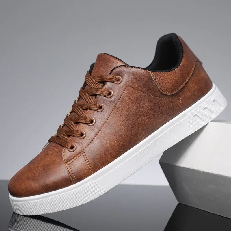 Classic Leather Look Sneakers - Harren Cole