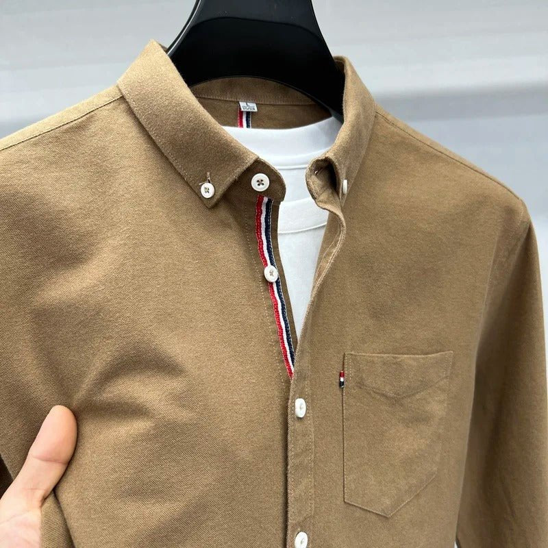 Classic Oxford Shirt with Accent Stripes - Harren Cole