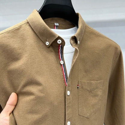 Classic Oxford Shirt with Accent Stripes - Harren Cole