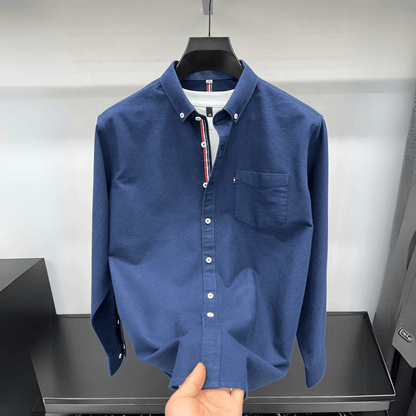 Classic Oxford Shirt with Accent Stripes - Harren Cole