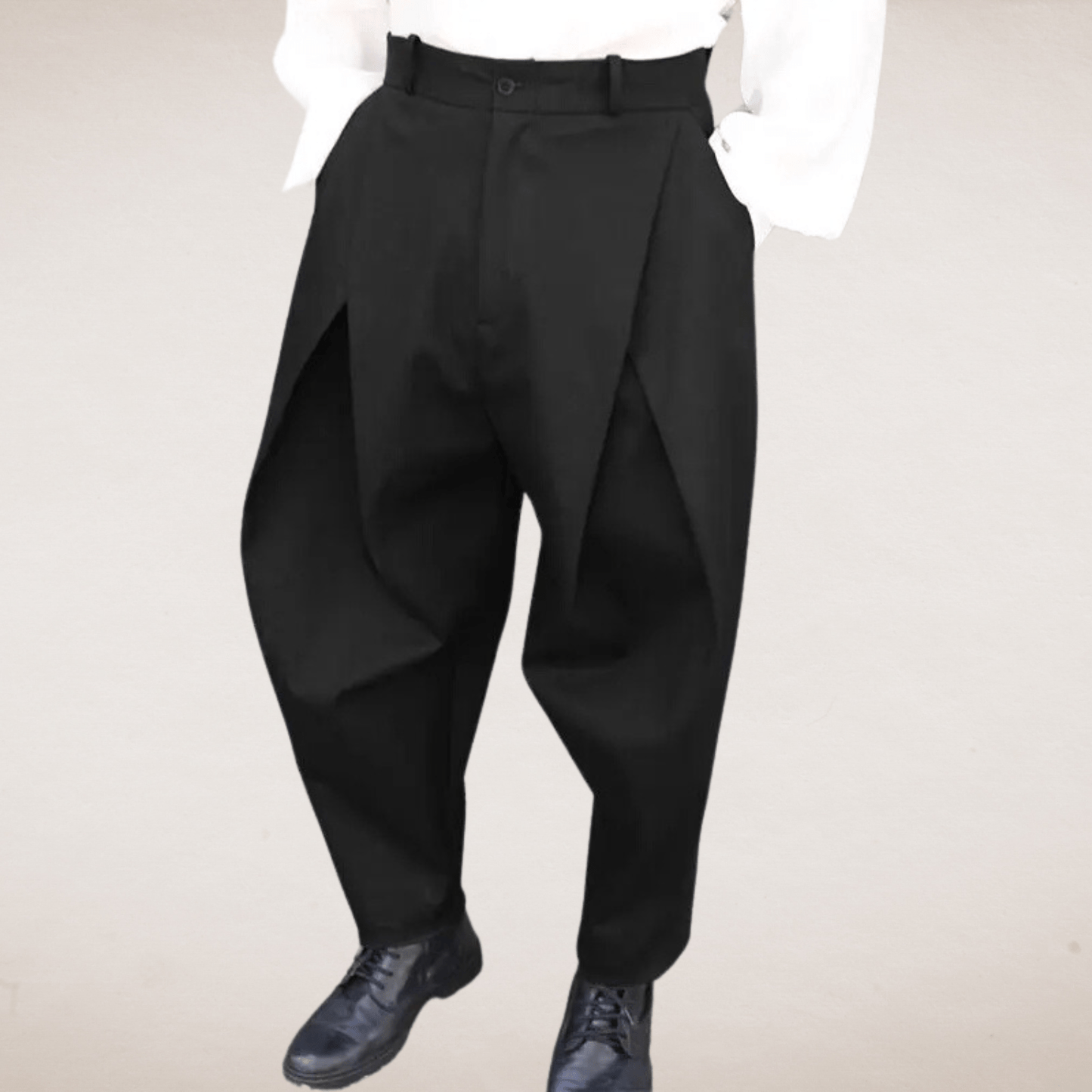 Classic Pleated Trousers for Men Tailored Fit Pants - Harren Cole