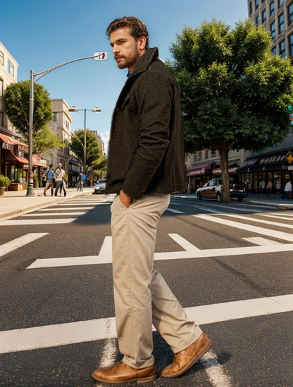 Classic Wool Jacket with Chest Pockets for Men - Harren Cole