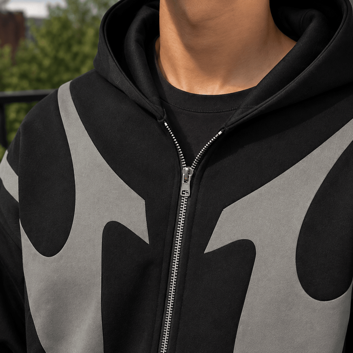 Contrast Panel Zip Hoodie - Harren Cole