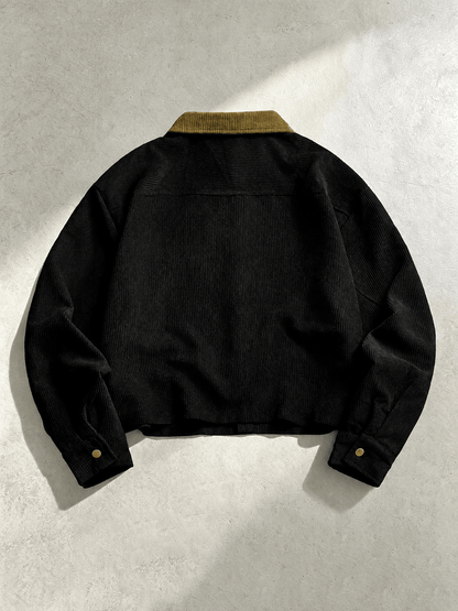 Corduroy Shirt Jacket With Contrast Collar - Harren Cole