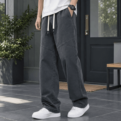Cotton Relaxed Straight-Leg Pants - Harren Cole