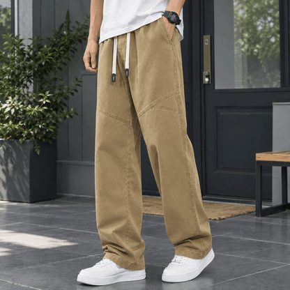 Cotton Relaxed Straight-Leg Pants - Harren Cole