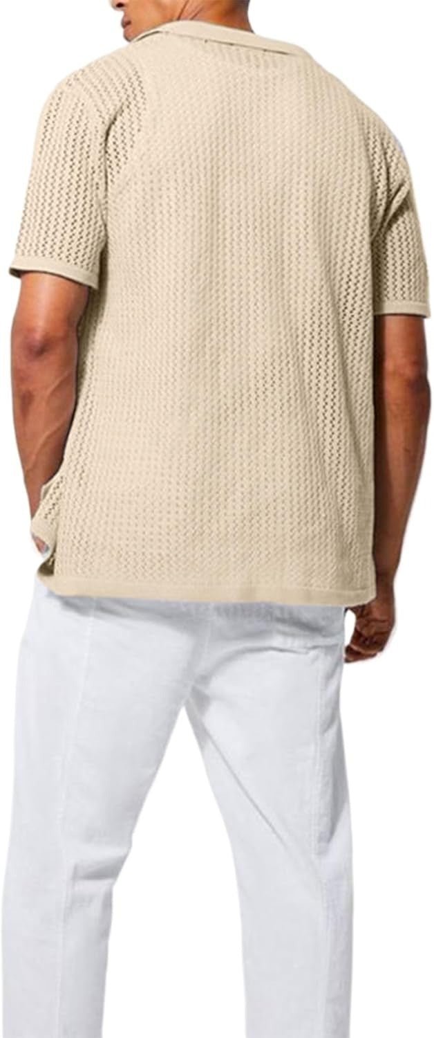 Crochet Button Placket Airy Shirt - Harren Cole