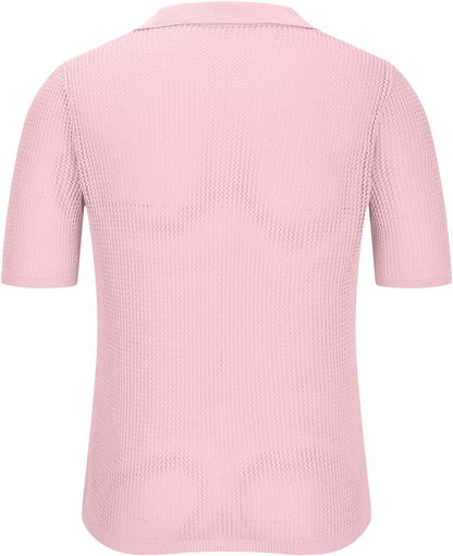 Crochet Button Placket Airy Shirt - Harren Cole